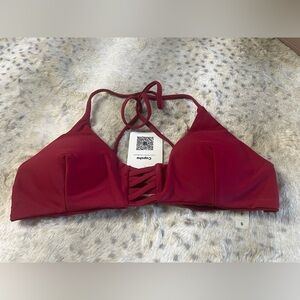 Cupshe‎ Deep Red Bikini Top
